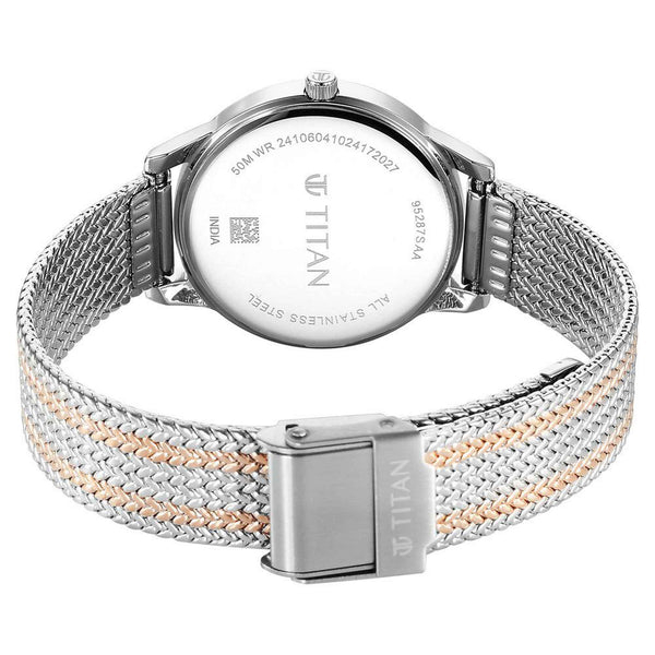 Titan Titan Timeless Urban Quartz Analog Pink Dial Metal Strap Watch For Women - Image 5
