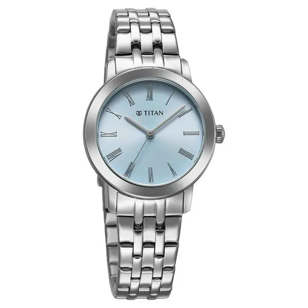 Titan Workmode Quartz Analog Blue Dial Stainless Steel Strap Watch For Women - Image 2