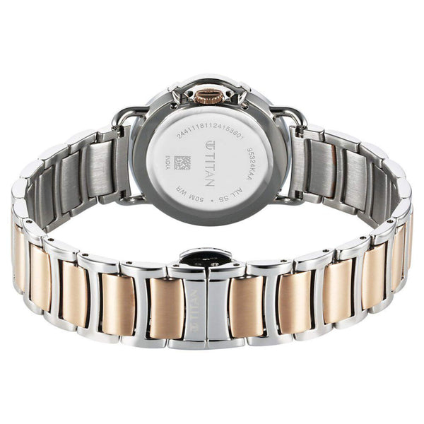 Titan Workmode Quartz Analog Brown Dial Stainless Steel Strap Watch For Women - Image 5
