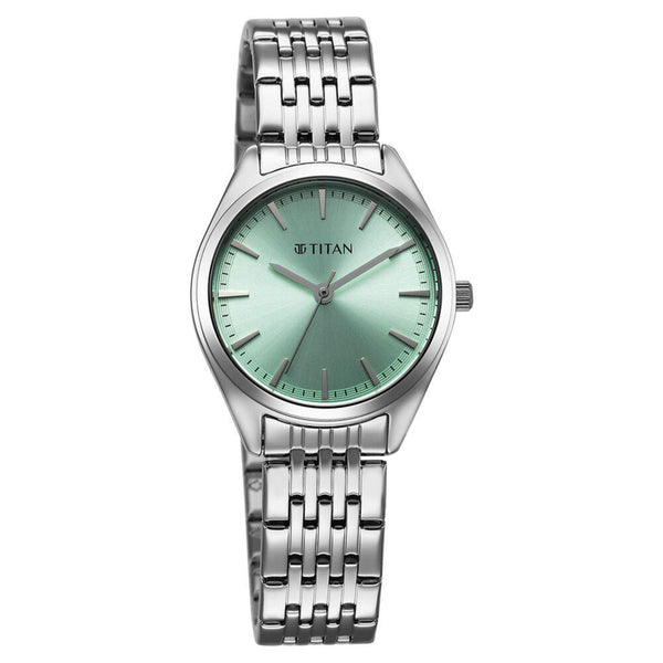 Titan Workmode Quartz Analog Green Dial Stainless Steel Strap Watch For Women - Image 2