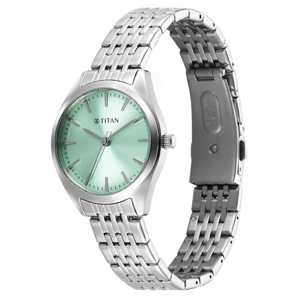 Titan Workmode Quartz Analog Green Dial Stainless Steel Strap Watch For Women - Image 3