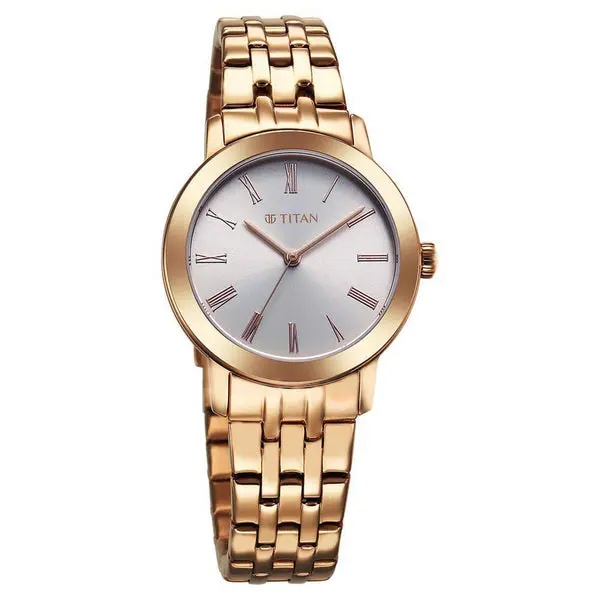 Titan Workmode Quartz Analog Silver sunray dial Dial Stainless Steel Strap Watch For Women - Image 2