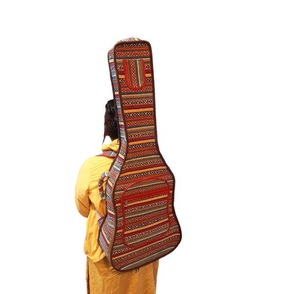 Traditional Multicolor Large Guitar Bag with Comfort Strap - Image 2