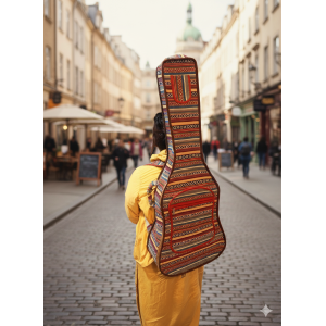 Traditional Multicolor Large Guitar Bag with Comfort Strap