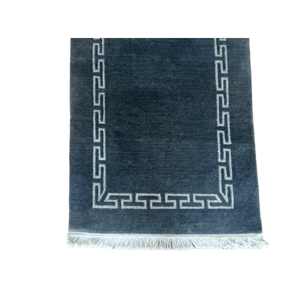 Traditional Nepalese Grey Blue Rug - 60 Knots Quality, 61cm x 182cm - Image 2