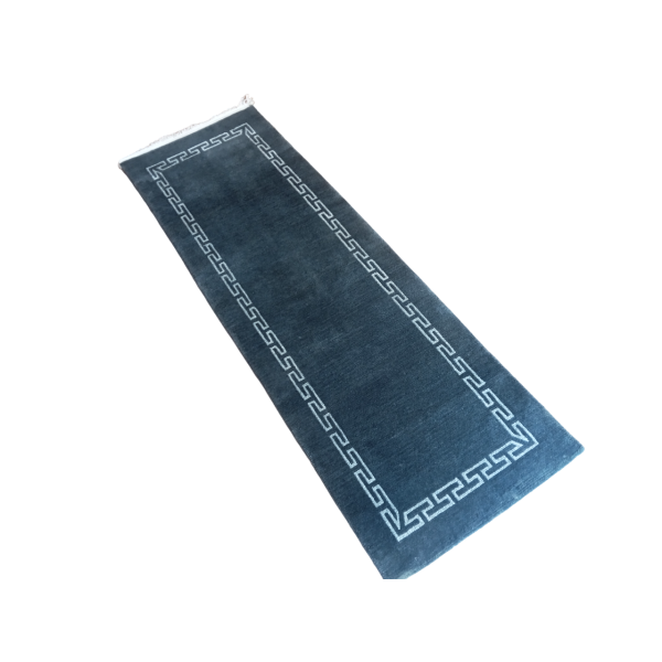 Traditional Nepalese Grey Blue Rug - 60 Knots Quality, 61cm x 182cm - Image 4