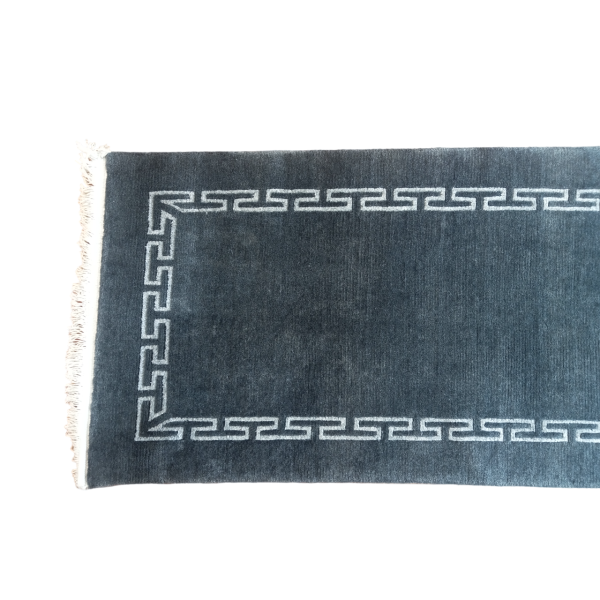 Traditional Nepalese Grey Blue Rug - 60 Knots Quality, 61cm x 182cm - Image 5