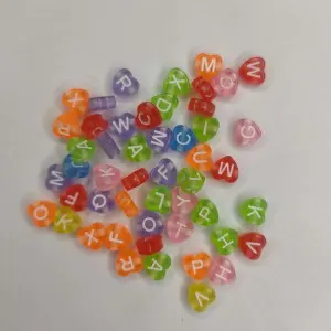 Transparent Alphabets Mixed Beads 50 Grams