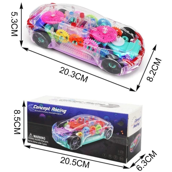 Transparent Concept Racing Car Toy with Light & Sound - Image 2