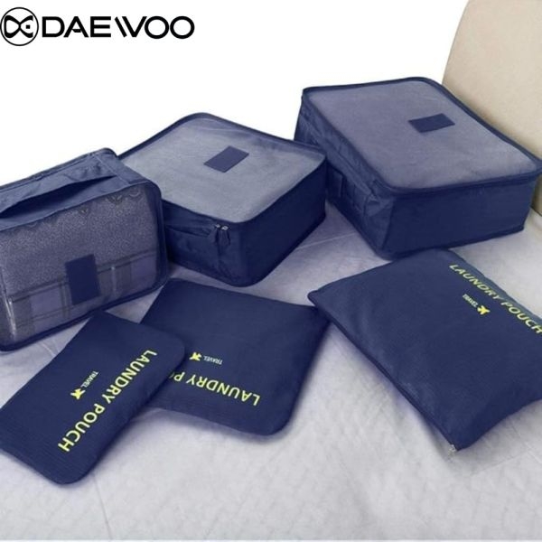 Travel Bags | 6 Piece Packing Cubes Set Travel Organzier Bag For Luggage | Luggage Organizer Portable Bag Set | Multipurpose 6 In 1 Travel Luggage Organizer Bag | Easy Travel Bag - Image 2
