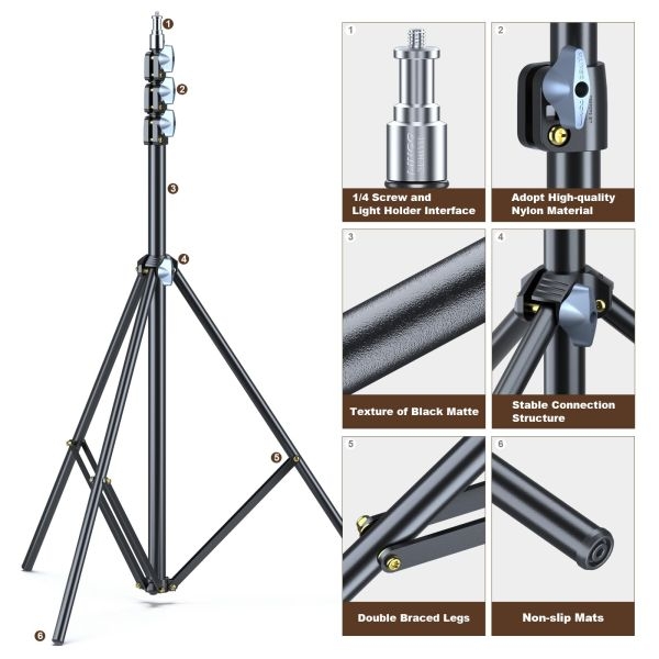 Tripod Linco 8806 Zenith 77" Light Weight Light Stand For LED Video Light Photo And Softbox - Image 3
