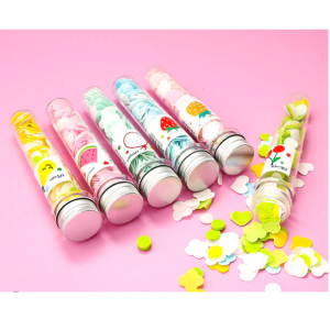 Tube Shape Bottle Paper Soap Clean Soft Bath For Travel Assorted Soft Paper Soap Flower Design (1 Bottle)