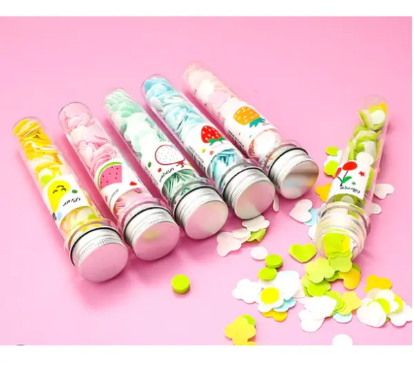 Tube Shape Bottle Paper Soap Clean Soft Bath For Travel Assorted Soft Paper Soap Flower Design (1 Bottle)