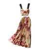 Two Peice Top With Wrinkle Skirt Set.