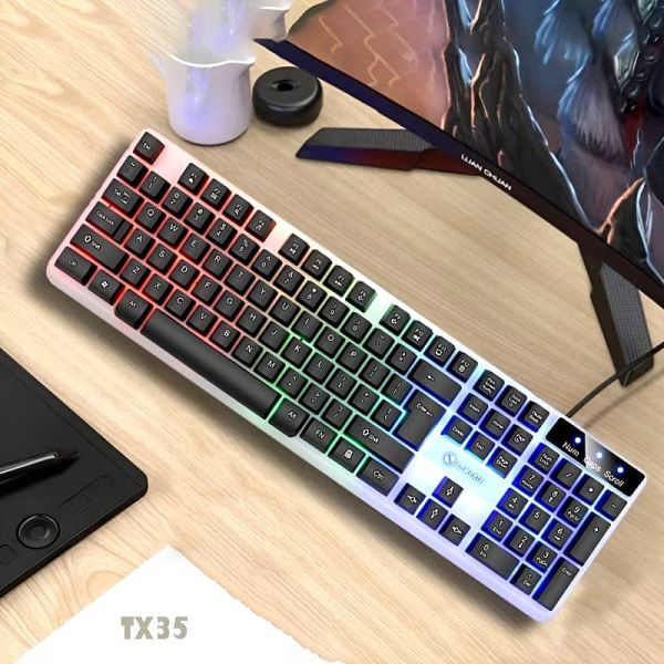 TX35 Colorful Suspended Luminous l MILANG Ultimate Warrior K6 l e-Sports Game Series Wired USB Keyboard - Image 4