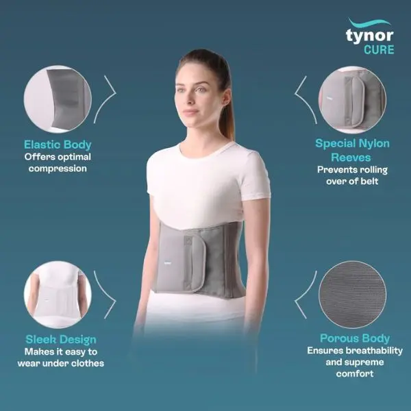Tynor Cure Abdominal Support (9"/23cm) - Image 3