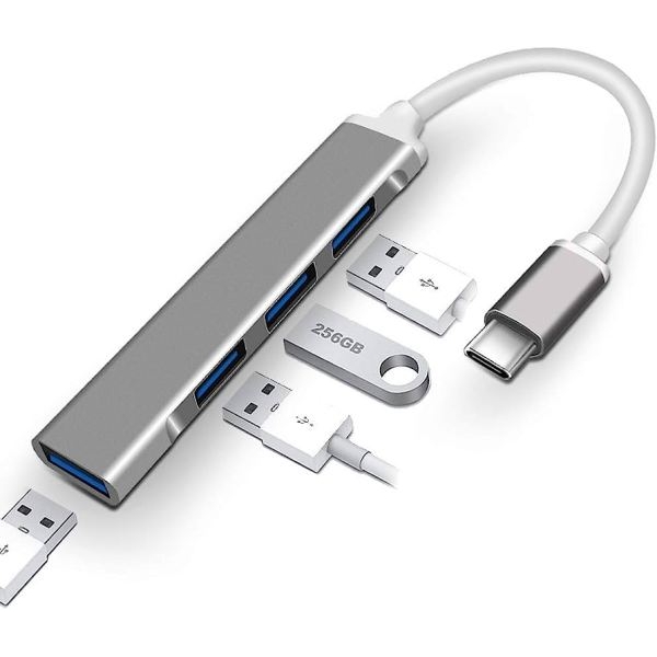 Type C USB Hub | 4 Port | Silver - Image 2