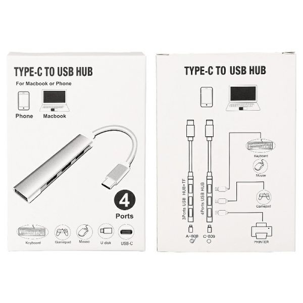 Type C USB Hub | 4 Port | Silver - Image 3