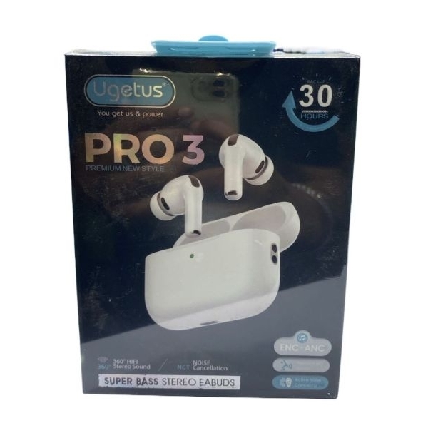 UGETUS PRO 3 30Hours Backup ENC + ANC Wireless Earbuds Noise Reduction (6 Months Warranty) - Image 2