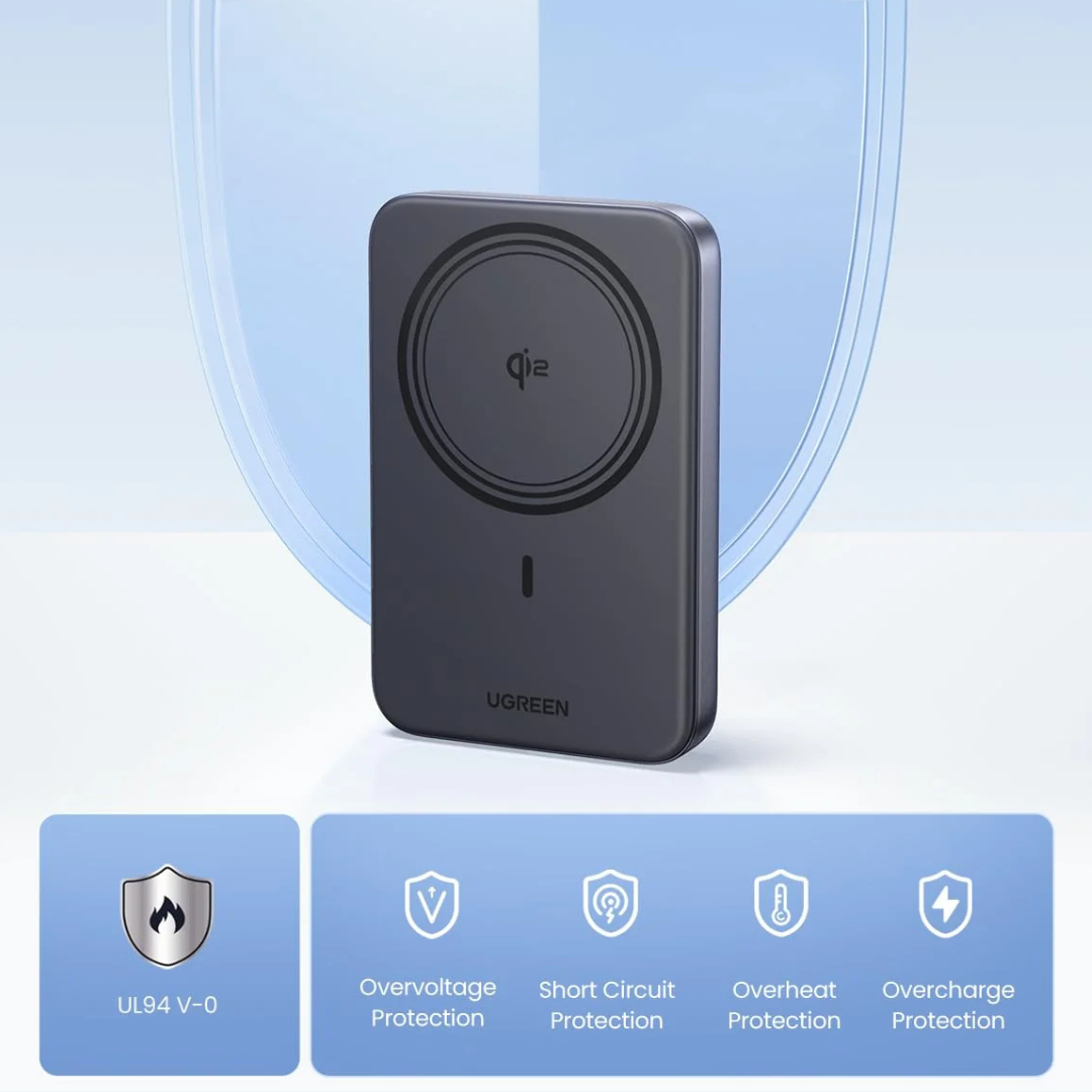 UGREEN 10000mAh Wireless Power Bank - Magnetic Charging - Image 2