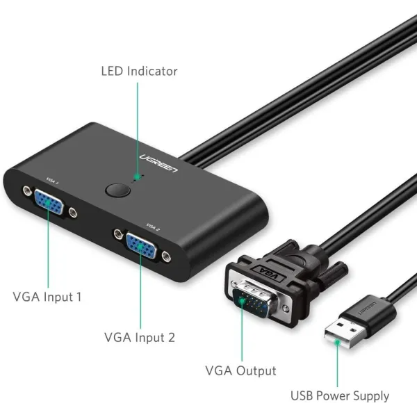 Ugreen 2 Port VGA Switcher - Image 2