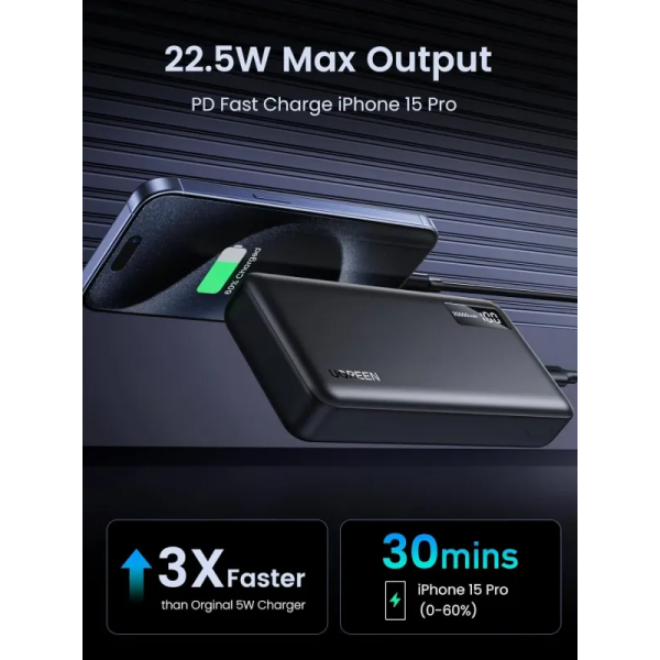 UGreen 20000mAh PD 20W Two-way Fast Charging Power Bank (PB312/25683) - Image 2