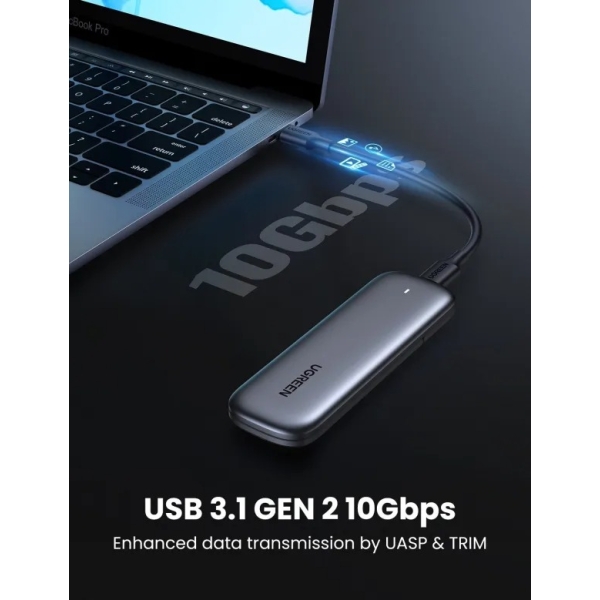 Ugreen M.2 Nvme/m.2 Sata SSD Enclosure (10gbps) - Image 4