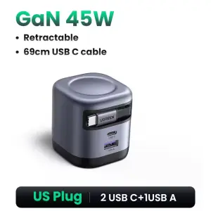 UGREEN Nexode 45W Charger with Retractable USB-C Cable