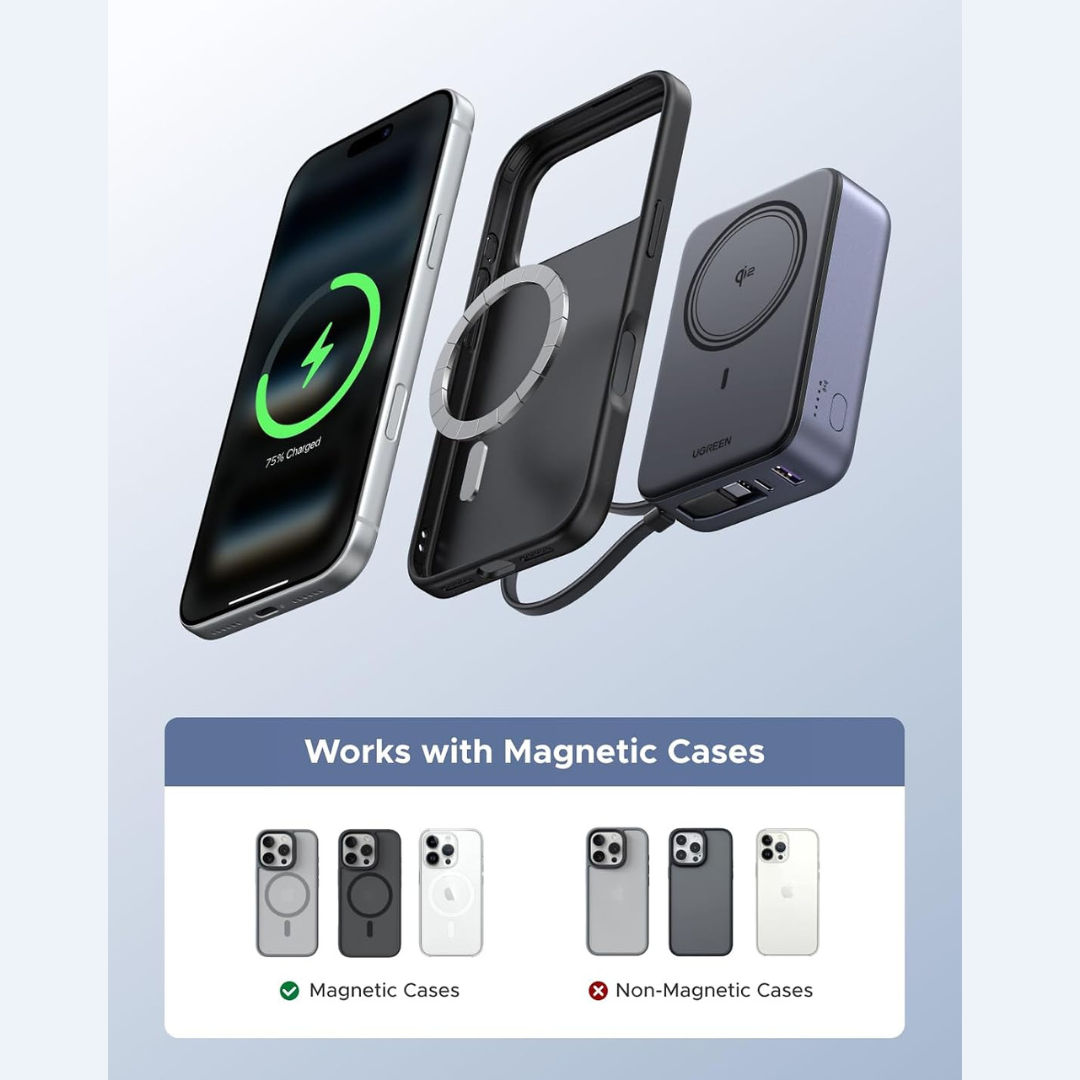 UGREEN 20000mAh 15W Qi2 Wireless Power Bank Overview - Image 3