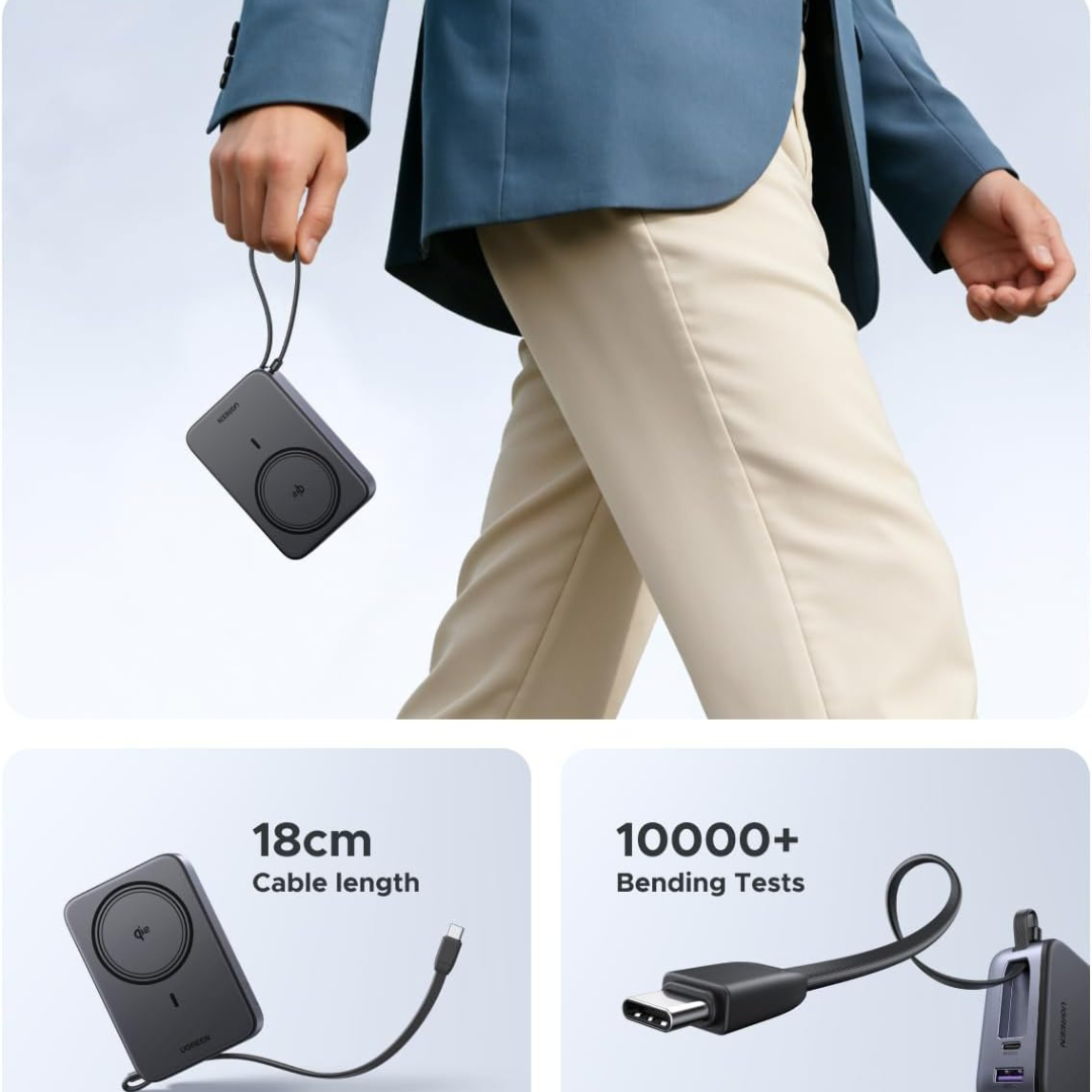 UGREEN 20000mAh 15W Qi2 Wireless Power Bank Overview - Image 7