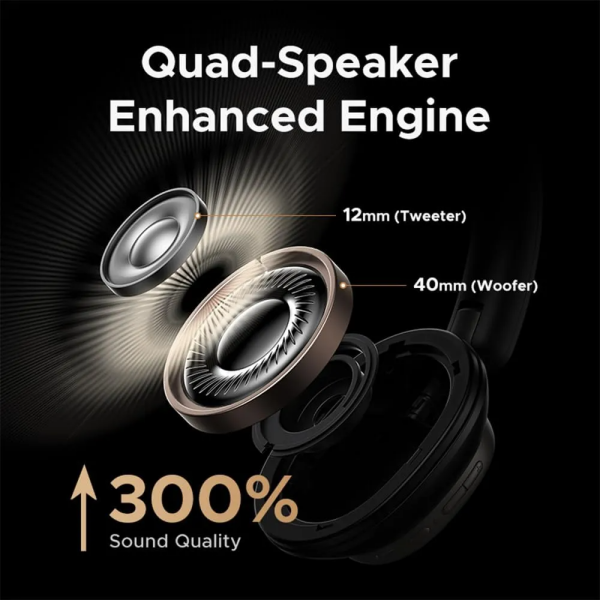 UGREEN Studio Pro Headphones Wireless, 120H, ANC, Hi-Res Sound, BT 6.0, Custom EQ & Multiple Connection via App - Image 8