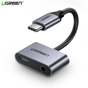 UGREEN Type C Male To 3.5mm Audio+ Type C Female Adapter