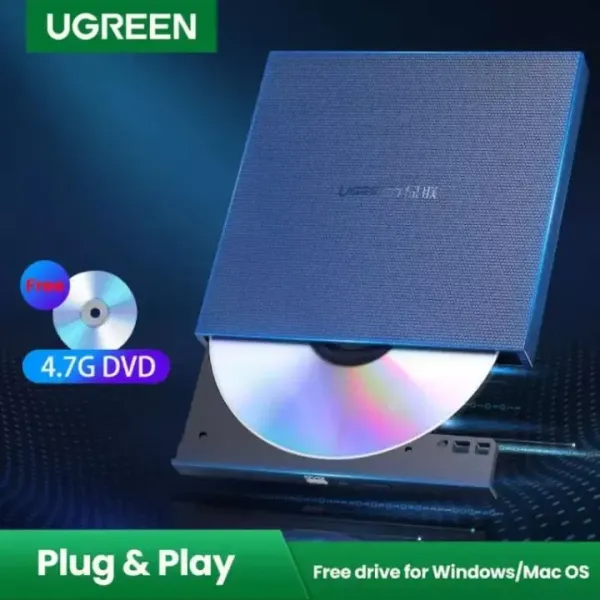 Ugreen USB 2.0 Slim Portable DVD Writer - Image 4