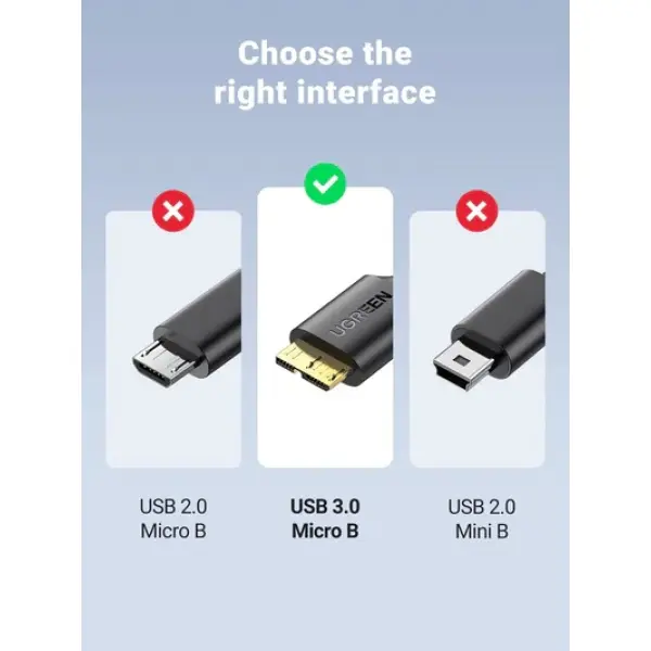 Ugreen USB 3.0 Type A to Micro B Hard Disk Cable - Image 3