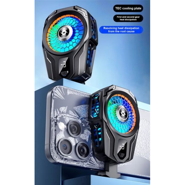 Ultimate Mobile Phone Cooler – RGB Gaming Fan with Ice Cooling Effect - Image 2