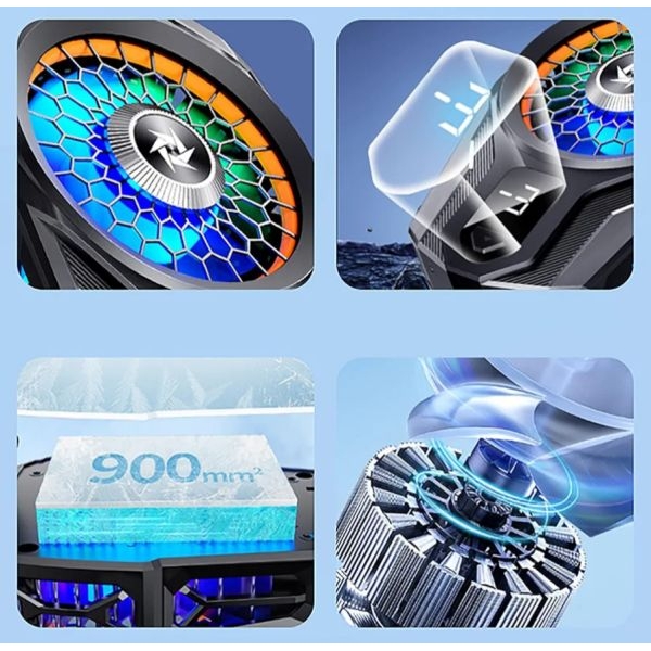 Ultimate Mobile Phone Cooler – RGB Gaming Fan with Ice Cooling Effect - Image 5