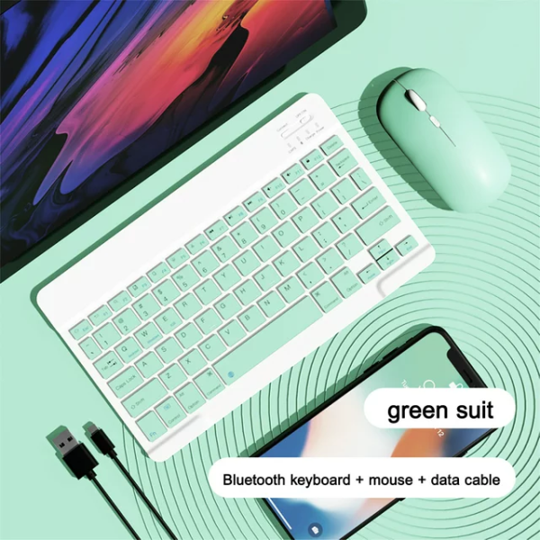 Ultra Slim Rechargeable Wireless Bluetooth Keyboard & Mouse (Portable Mini BT Wireless) for Android Windows PC Tablet - Image 3