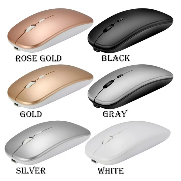 Ultra Slim Size Silent Rechargeable Wireless And Bluetooth Mouse - Image 2