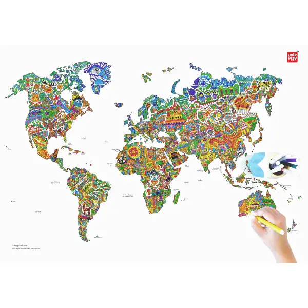 Unik Play Coloring Poster World Map - Image 6