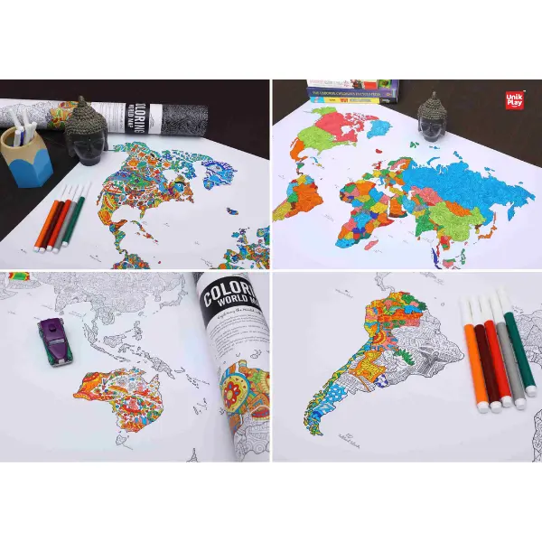 Unik Play Coloring Poster World Map - Image 5
