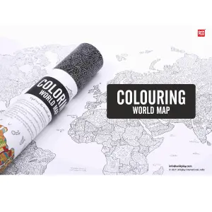Unik Play Coloring Poster World Map