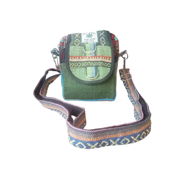 Unisex Hemp & Cotton Mix Side Bag for Sustainable Fashion - Image 2