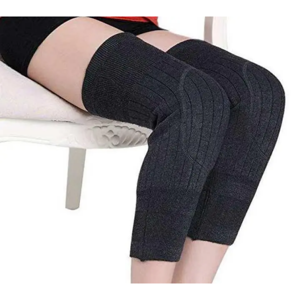 Unisex Pair Of Thick Fur Cashmere Wool Knee Warmers Sleeve - Image 3