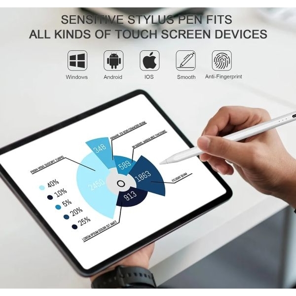 Universal Rechargeable Stylus Pen – Precision Touch for iOS, Android & Windows - Image 3