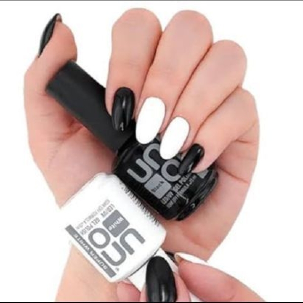 UNO Professional Gel Polish Super White & Black Gel Nail Polish Nail Art Nail Salon & DIY Beauty Tool 15ml - Image 2