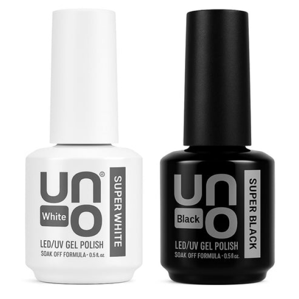 UNO Professional Gel Polish Super White & Black Gel Nail Polish Nail Art Nail Salon & DIY Beauty Tool 15ml - Image 3