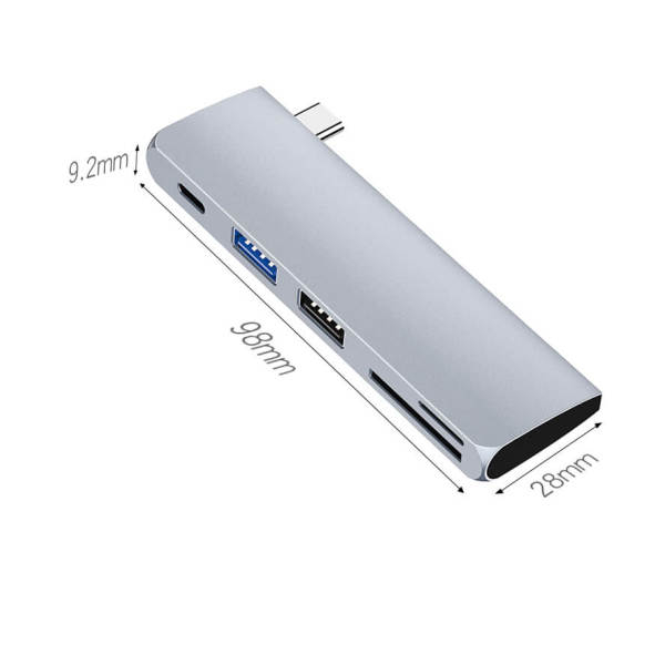 USB C Hub Adapter, 5 in 1 USB C Adapter, with PD Charging, SD and Micro SD Card Reader, USB 3.0 Port, USB2.0 Port - Image 2