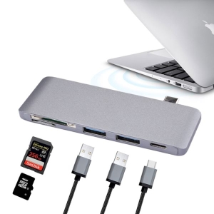 USB C Hub Adapter, 5 in 1 USB C Adapter, with PD Charging, SD and Micro SD Card Reader, USB 3.0 Port, USB2.0 Port