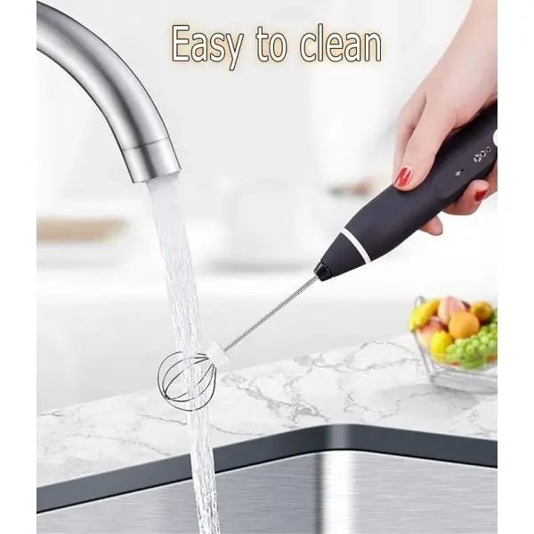 USB Rechargeable Milk Frother Handheld Multi - functional Electric Foam Maker With 2 Stainless Whisks , 3 - Speed Adjustable Mini Milk Foamer For Blending Bulletproof Coffee , Latte , Cappuccino Hot Chocolate - Image 5