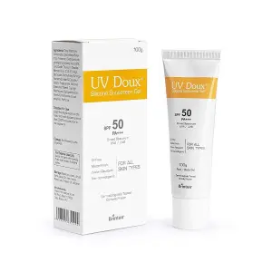 UV Doux Silicone Sunscreen Gel SPF 50 pa+++ UVA/UVB With Broad Spectrum, Water Resistant 100 g